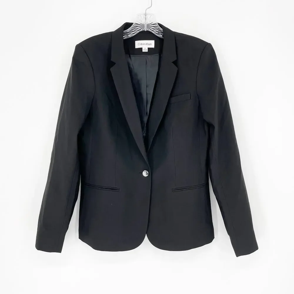 Calvin Klein One-Button Blazer Size 8
